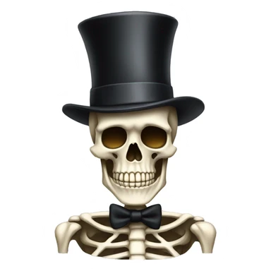 skeleton with a top hat  sticker