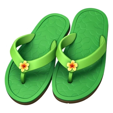 Hawaiian slippers solid green sticker