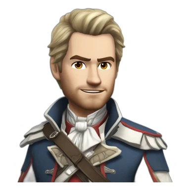 Connor character of Assassin's Creed 3 game with fine and quality details sticker