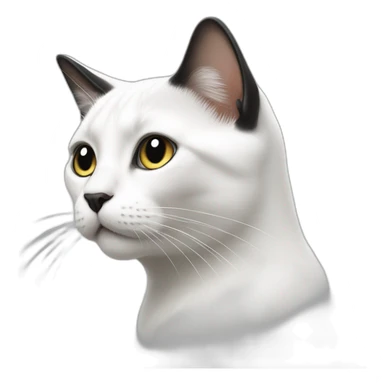 White cat with black dot on head sticker