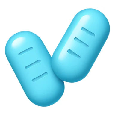 two light blue pills sticker