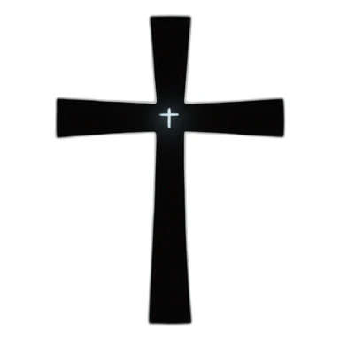 Black cross with stars around it sticker
