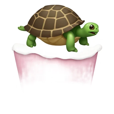 Un moño rosa con una tortuga de color blanco sticker