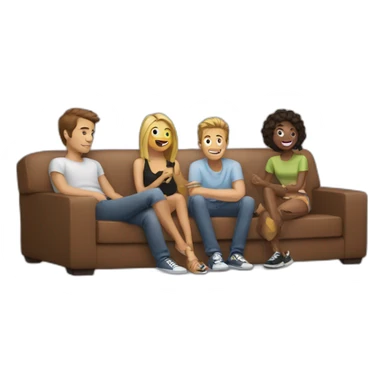 friends hanging out sticker