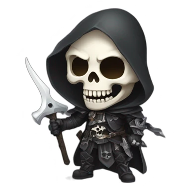 reaper skull RAID in the style of chibi character sticker