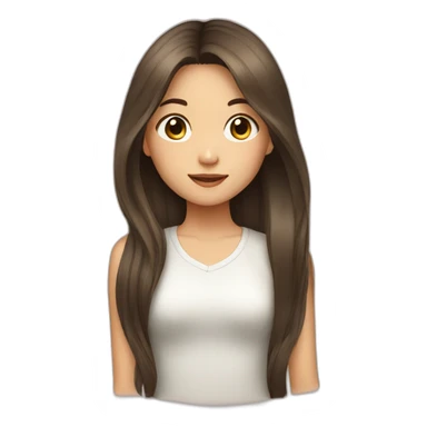 Asian girl with long brown hair sticker
