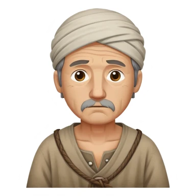 Peasant man sad sticker