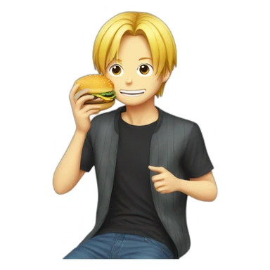 Sanji eat a hamburger sticker