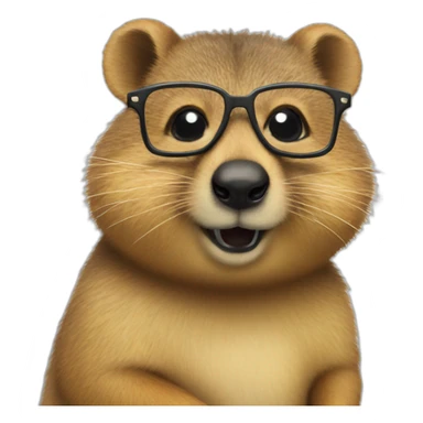 quokka with glasses and moustache sticker