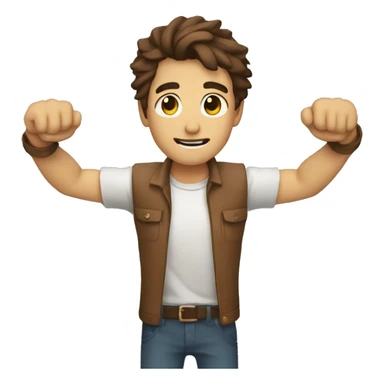 persona haciendo una cruz con los brazos sticker