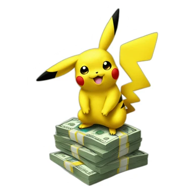 Pikachu standing on cash  sticker