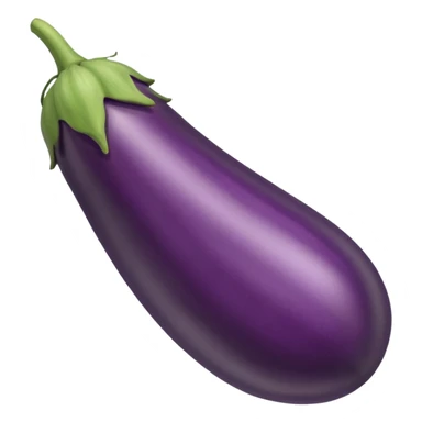 very long straight and single eggplant sticker
