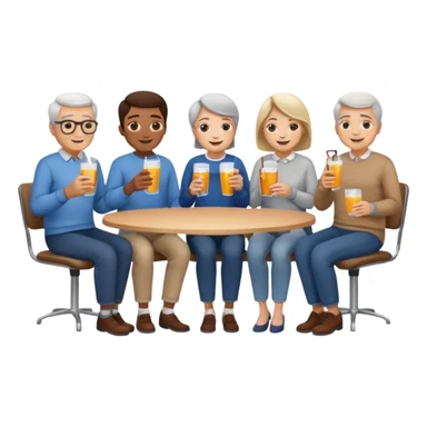 Millions of young people, adults and seniors in casual clothing at an afterwork meeting sticker