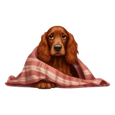 Red setter wrapped in blanket sticker