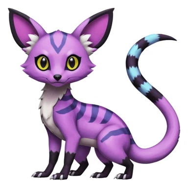 White Salandit-Umbreon-Genet-Noivern-Civet-Hybrid (Full body) sticker