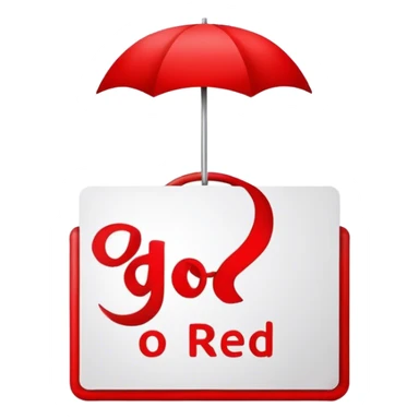 a red poster with "GO RED" text sticker