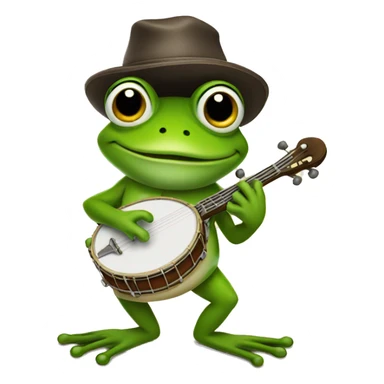 frog playing the banjo sticker