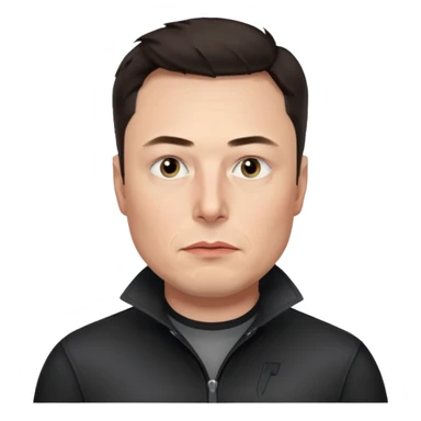 realistic make me elon musk serious face dark hair  sticker