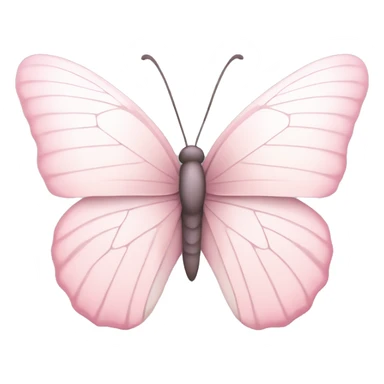 pink- Pastel-colored soft-colored whitish pink white butterfly sticker