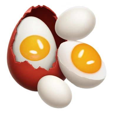 Create eggs opened behind a picture of the devil sticker