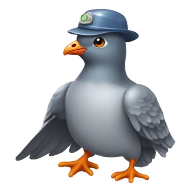 pigeon either miners hat and pick sticker