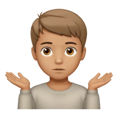 cute boy shrugging his shoulder, boy have good haircut puff style sticker