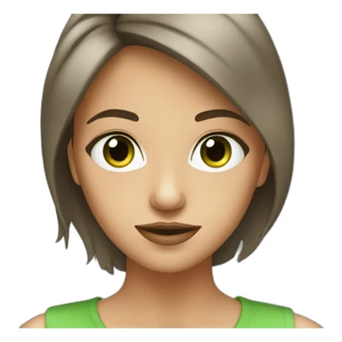 Femme brune avec yeux vert sticker