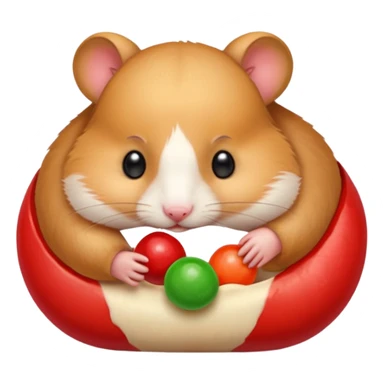 a hamster eating skittle that is laced so it looks like hes sleeping sticker