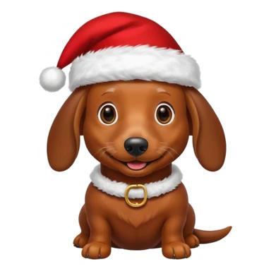 ￼Daushund wearing Santa suit sticker