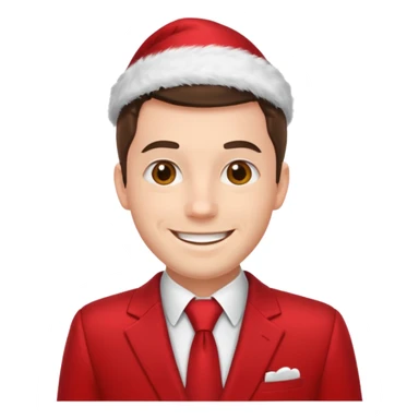 man  in red holiday suit sticker