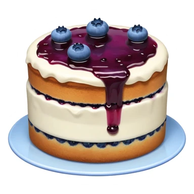 Make an emoji of a blueberry cake (small) that's broken off a bit so you can see the blueberry jam sticker