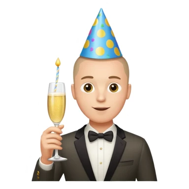 21st birthday buzz cut white man sticker