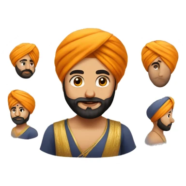 FULL EMOJI  OF SIKH IN ORMAL OUTFIT WITH TURBAN sticker