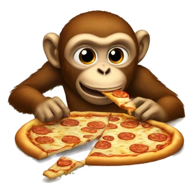 Monkey eating pizza sticker