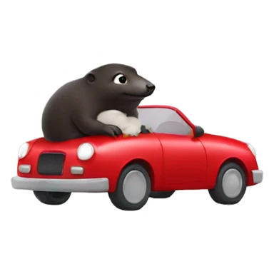 A mole in a red car sticker
