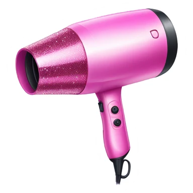 Pink ombre hair dryer with glitter  sticker