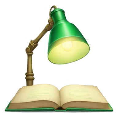 vintage green lamp with open book sticker