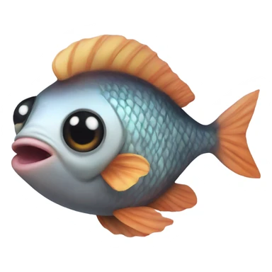 Fish with big pusring lips and big eyelashes sticker