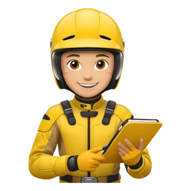 dirtbike rider in yellow gear signing autographs sticker