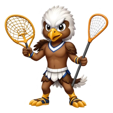 eagle mascot playing lacrosse sticker