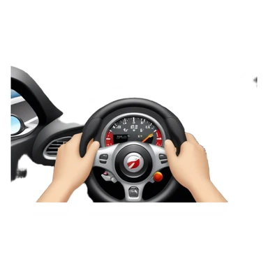 An icon showing a racing game interface, inspired by Grand Turismo. The design features a garage with a selection of high-performance cars, along with race track visuals in the background. Speedometer, lap timer, and other HUD elements add to the excitement. Transparent background sticker