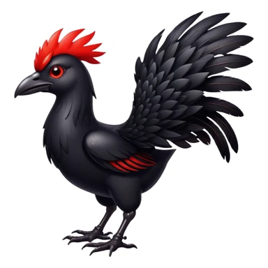 Black chocobo from Final Fantasy, sleek dark bird with red eyes sticker