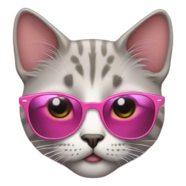 Cat with pink sunglasses sticker