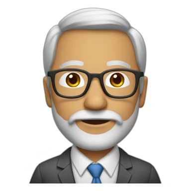 professor branco 45 anos de barba usando oculos sticker