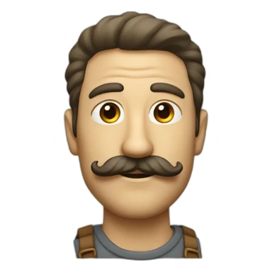 A man with a mustache which is called "The painters brush"  sticker