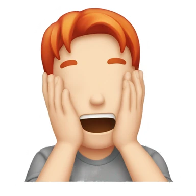 Face palm emoji with red hair  sticker