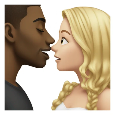 Blonde girl with Black guy  kissing sticker