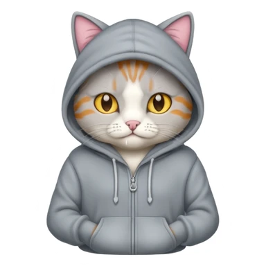 Cat wearing hoodie sticker