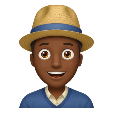 homme créole réunionnais  étonné  avec chapeau sticker