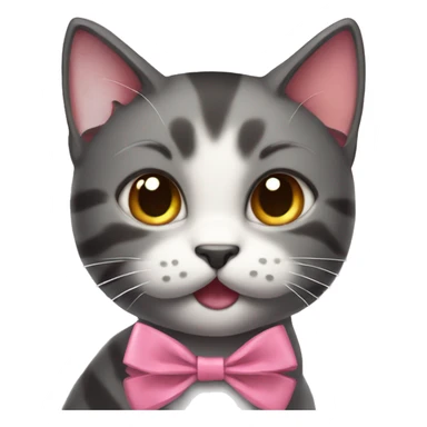 kitty with ribon sticker